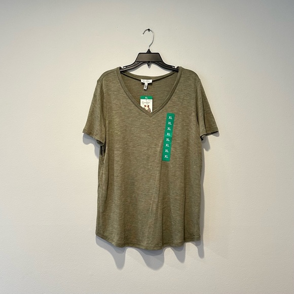 Jessica Simpson Ladies' V-Neck Knit Top (Green X-Large) - Picture 2 of 8